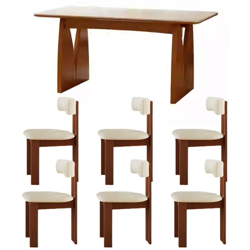Table de salle à manger Retro Simple, H 29,52 po x L 55,11 po x l 31,49 po, Brun, Blanc / Brun