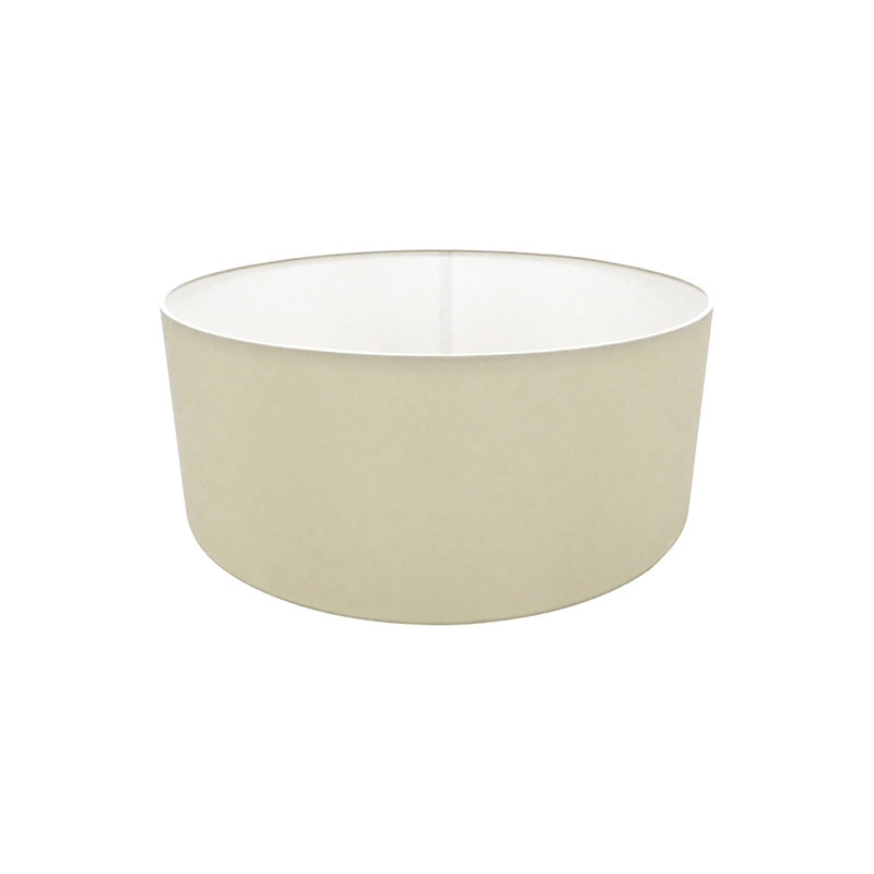 Cotton Drum Lamp Shade, 18cm H x 40cm W x 40cm D, Ivory Pearl