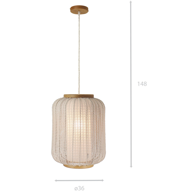 Belview 1 - Light Natural Drum Pendant