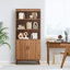 Bibliothèque de rangement de 68 po de hauteur avec armoire