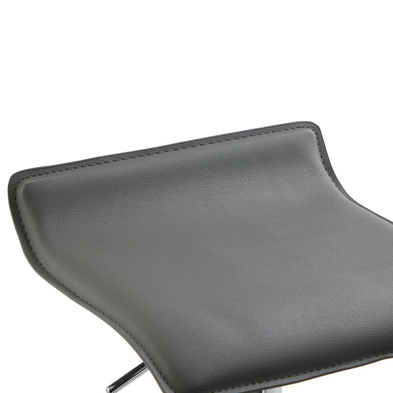 Aryelle Swivel Upholstered Adjustable Height Counter Stool with Metal Frame, Dark Gray