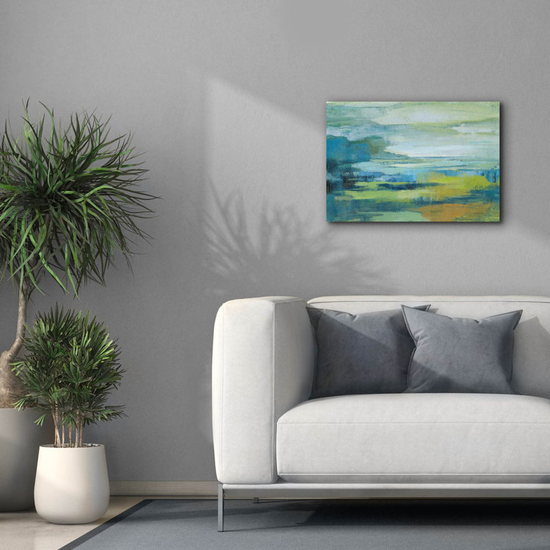 «Epic Graffiti« Early Spring Lake »par Silvia Vassileva, art mural sur toile, 26 po x 18 po, H 18 po x l 26 po