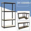 Étagère de rangement réglable à 4 niveaux avec cadre en métal et planches stratifiées l 31,5 po x P 16,7 po-1560964545-1560964575