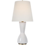 Thomas O'Brien Jess 29" Table Lamp in Crackled Sienna with Linen Shade