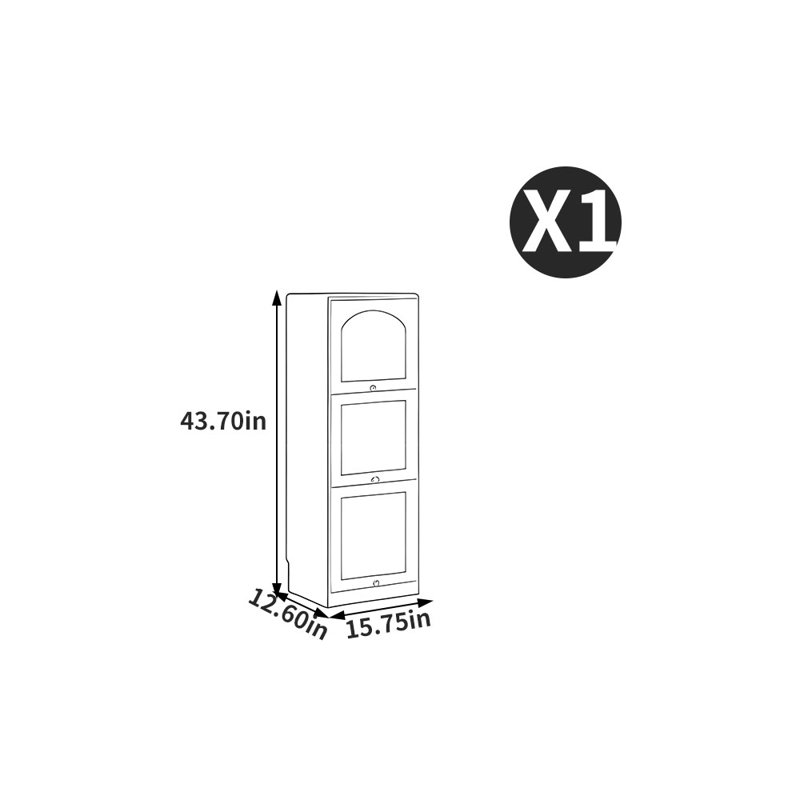 Berta, (3 tablettes) H 43,7 po x l 15,75 po x P 12,6 po