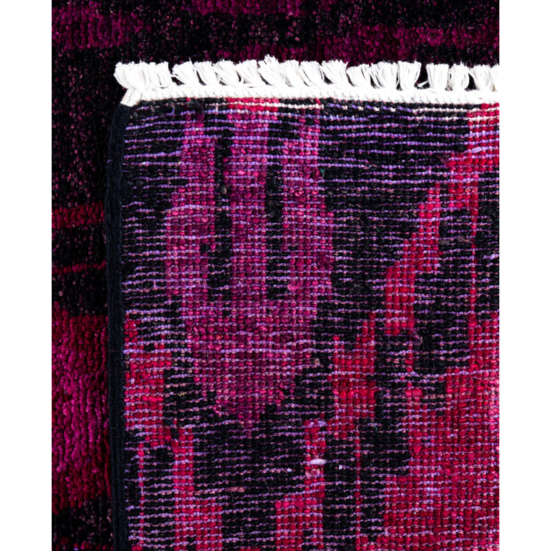 Overdyed Hand-Knotted Wool Modern-Contemporary Purple Area Rug 4' 0" x 6' 4"