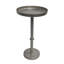Table de bout latérale de 12 po, base pilier rétro et plateau rond
