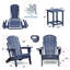 Ensemble 3 pièces Adirondack pliant, 2 chaises et table d'appoint en résine PEHD, mobilier de jardin extérieur résistant aux intempéries pour terrasse, jardin et bord de piscine-1634374438
