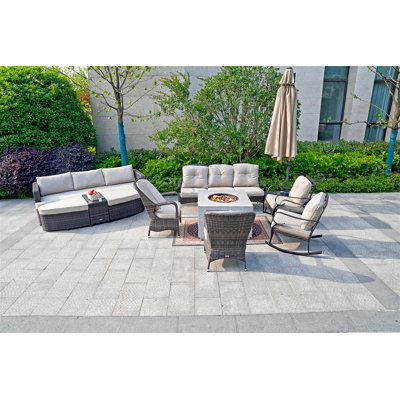 Ensemble de conversation modulaire avec coussins 6 pièces Dannia