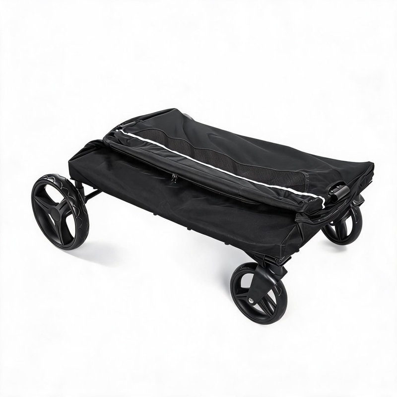 Foldable Dog Wagon Stroller for Large & Medium Dogs, All-Terrain Pet Cart with Push-Pull Handle, One-Step Brake, 200LBS Capacity Folding Dog Stroller