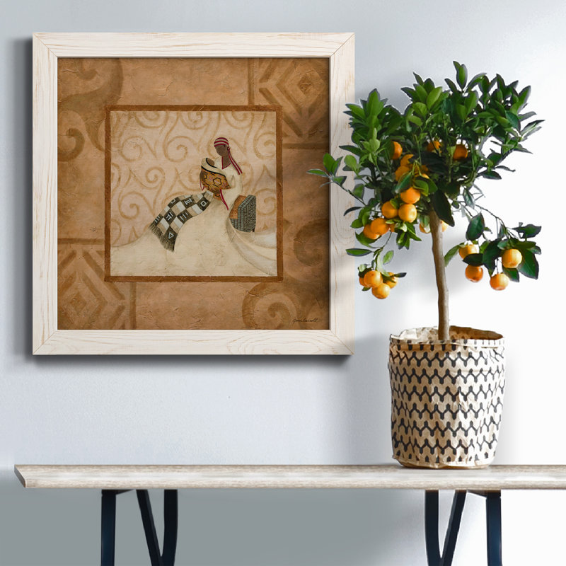«A Mother's Love» - peinture encadrée, H 17 po x l 17 po x P 1,5 po, Cadre blanc