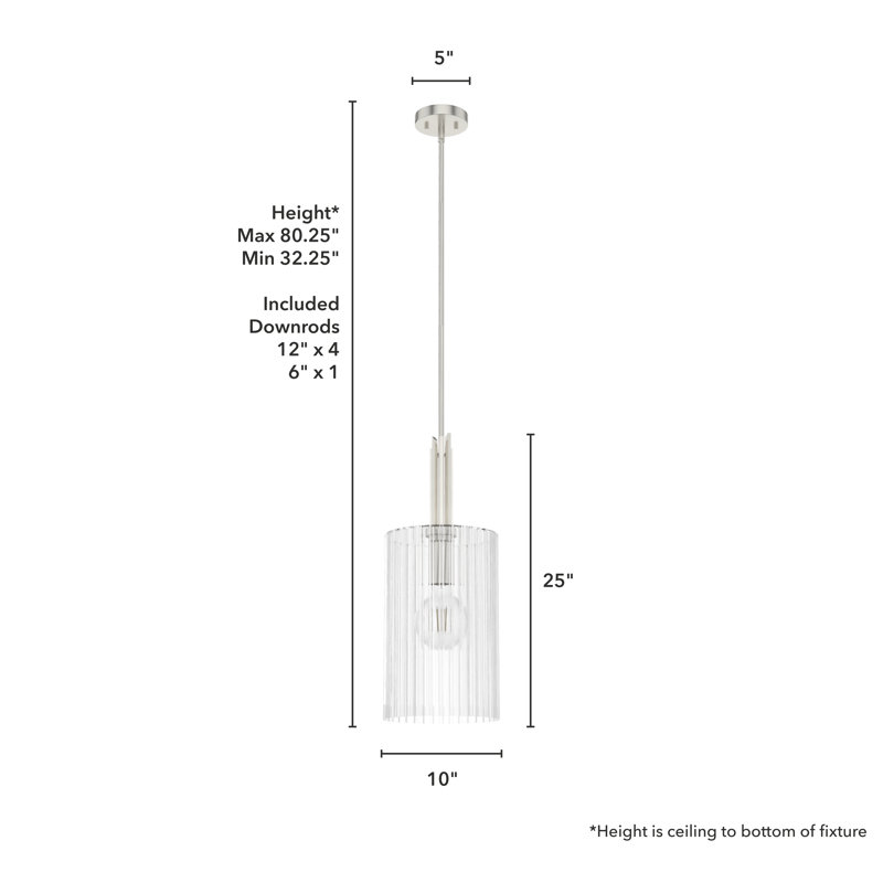 Gatz 1 - Light Cylinder Pendant, Brushed Nickel