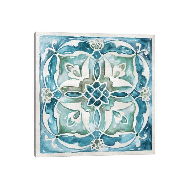 Caribbean Tile III by Nan - Painting on Canvas, 45.72 cm H x 45.72 cm W x 3.175 cm D, Wrapped Canvas