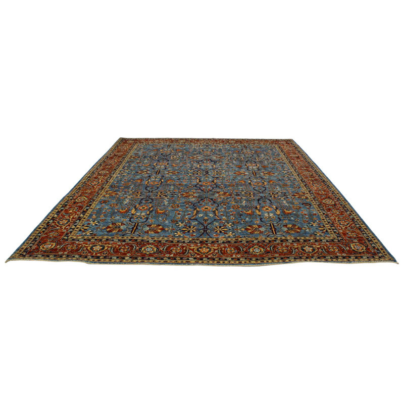 Tapis bleu et rouille 9 x 12