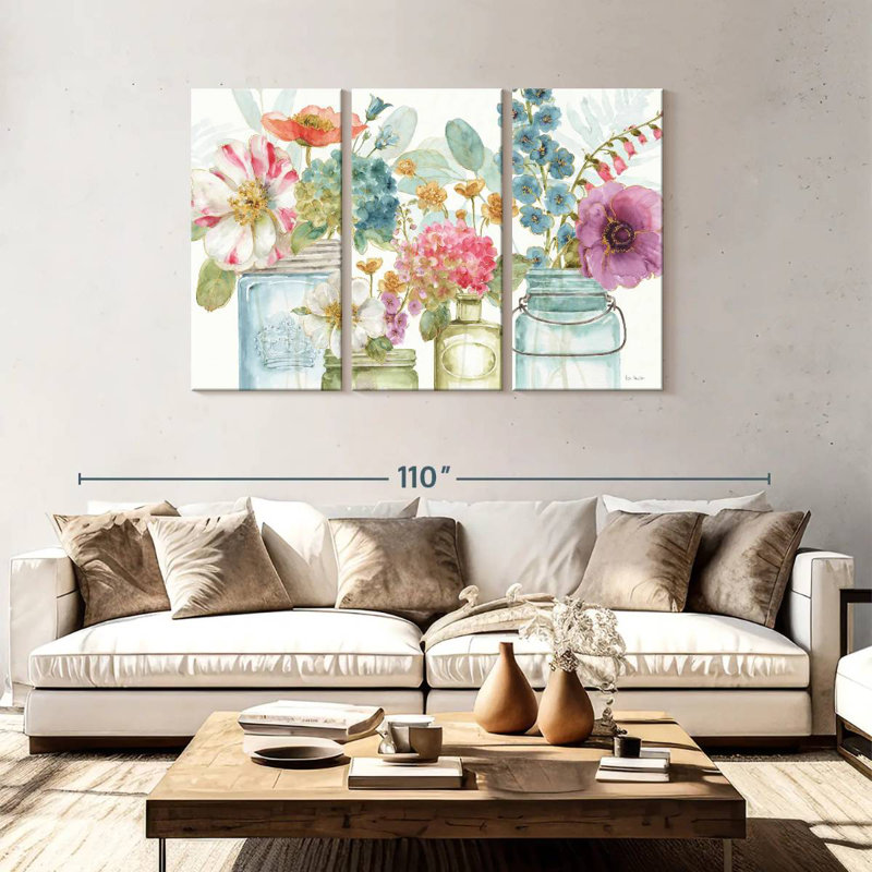 Harnek Rainbow Seeds Flowers III, 48" H x 74" W