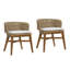 Keith Teak and Olefin Upholstered Dining Chair, Natural