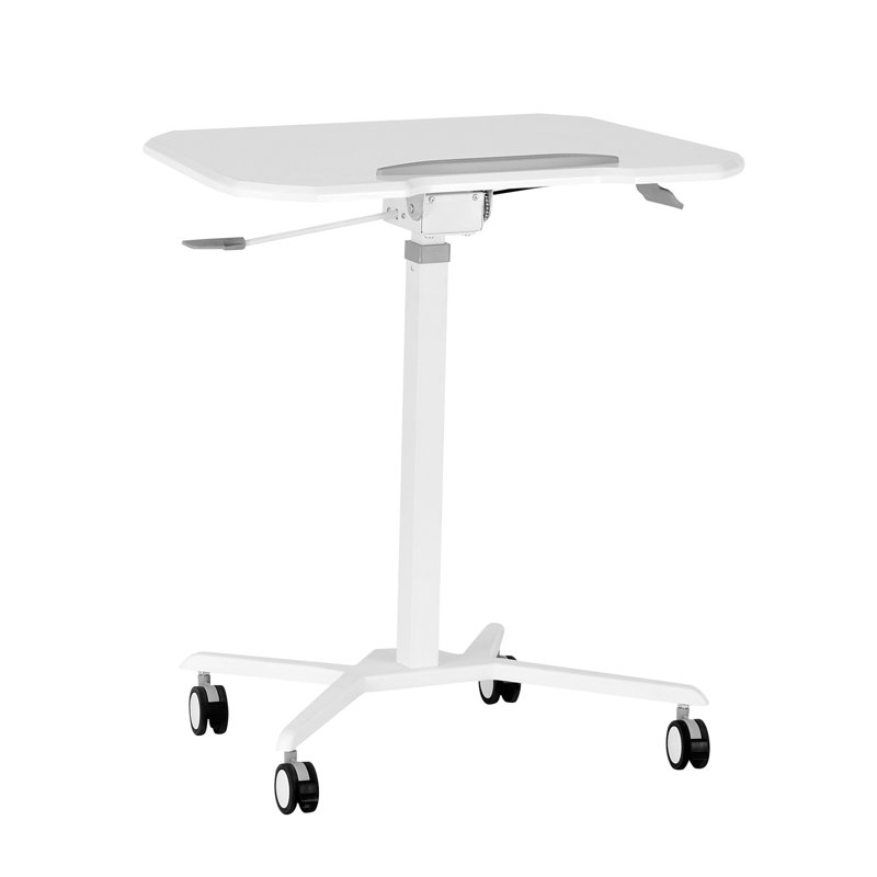 Sit To Stand Mobile Laptop Computer Stand With Height Adjustable And Tiltable Tabletop