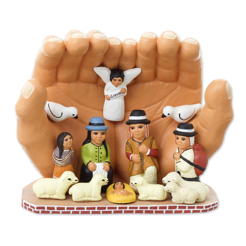 Crèche de Noël mains de dieu Maqui