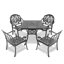 Ensemble de mobilier de salle à manger en aluminium coulé toutes saisons avec cadre noir-1074306001