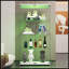 Vitrine en verre à deux portes avec 4 lumières DEL et porte-1364966566