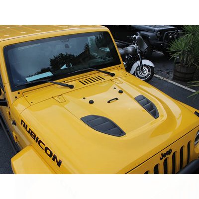 Vented Heat Dispersion Hood Compatible With Jeep Wrangler JK JKU 2007-2017,10Th Anniversary Edition Metal Replacement Hoods Accessory Black