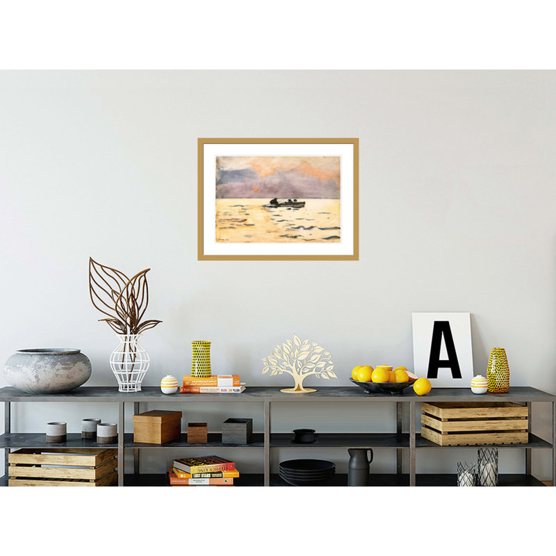 «Rowing Home» par Winslow Homer, impression giclée encadrée, H 22,4 po x l 29,5 po