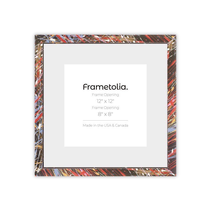 Cadre mural étroit Metro Fade Splash, 12 po x 12 po, 8 po x 8 po, Noir / or / bleu / rouge / blanc