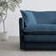 Chaise de salon moderne rembourrée en tissu chenille rembourré profond avec 1 coussin décoratif