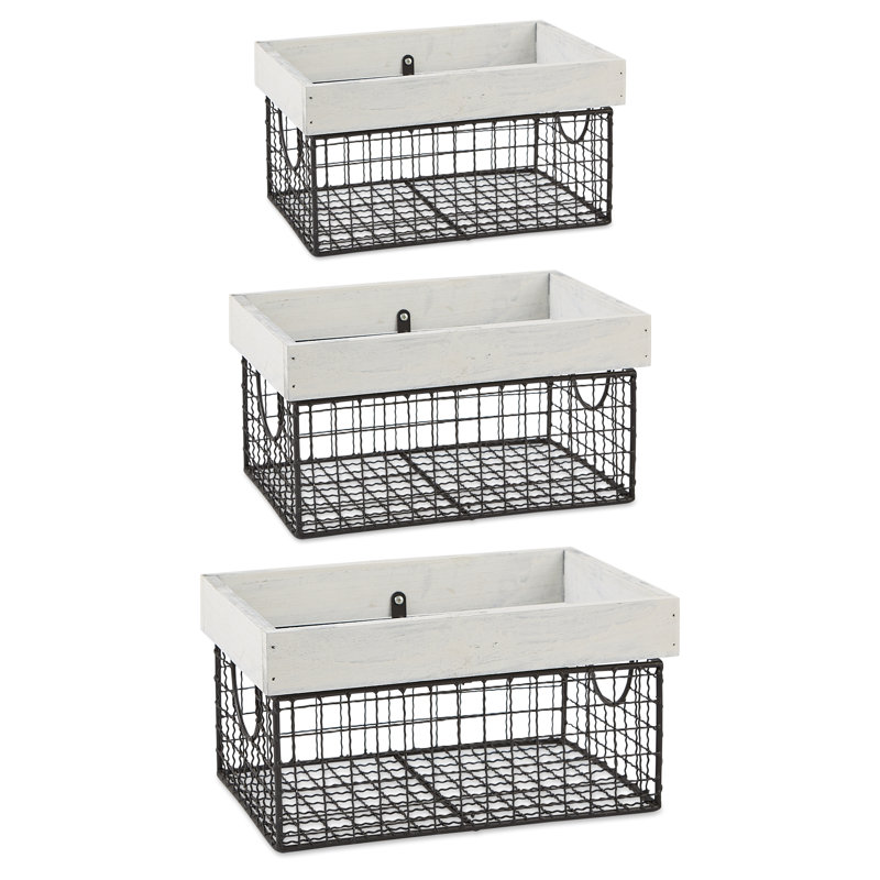 Gracie Oaks Basket, Antique White