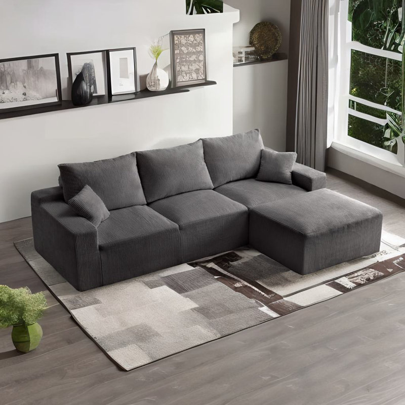 L-shaped Sectional Sofa, Gray