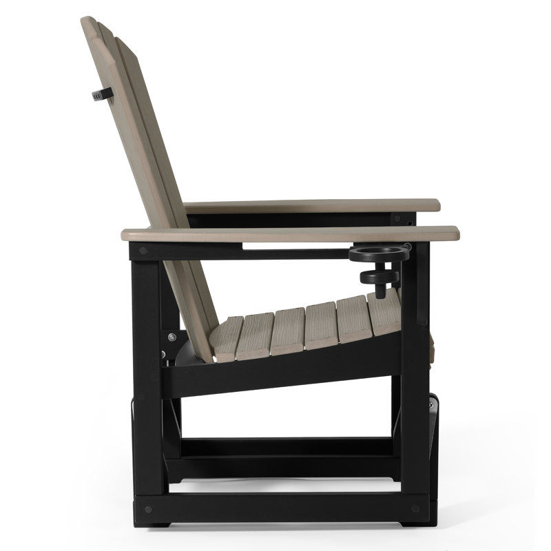 Fauteuil oscillant Benno Adirondack, noir, Noir / gris bois flottant