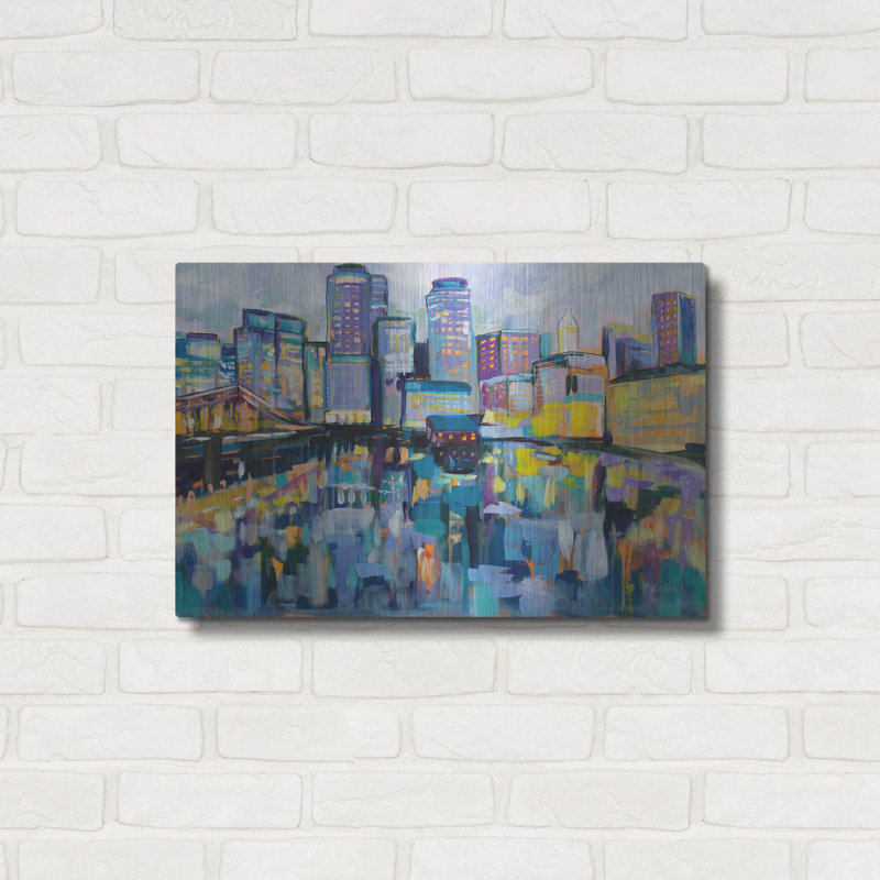 «Boston Harbor» par Jeanette Vertentes, H 16 po x l 24 po