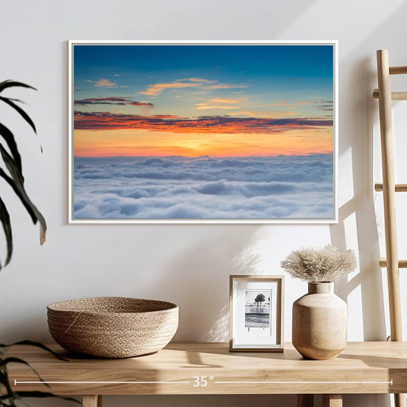 Sunscape Cloudscape, Cadre flottant blanc, 25 po x 17 po