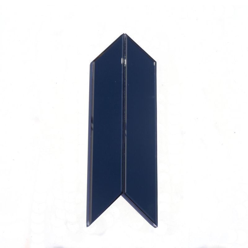 Reflections 3 in. x 11.75 in. Glass Mirror Beveled Chevron Decorative Kitchen & Bathroom Wall Tile