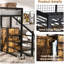 Lit mezzanine multi-usages avec tablette d'escalier, prises de courant et métal, pour zones de travail, bureau noir, tablettes, vis robustes, espaces compacts,