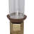 Gemo Hurricane Candle Holder With Gold Base, Mango Wood Accent 18 Inch-123079061