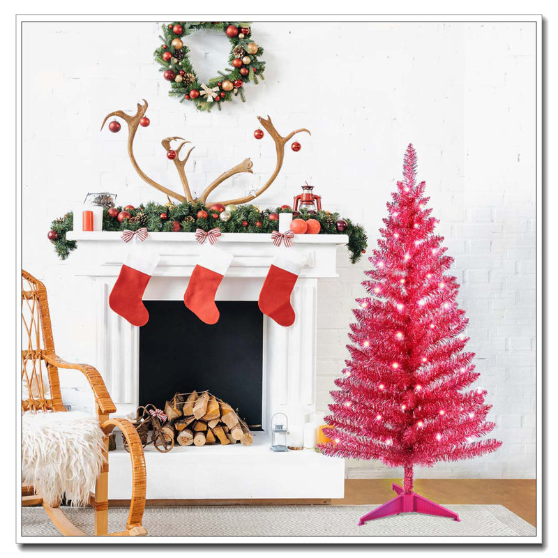 4FT Red Christmas Tree, Red
