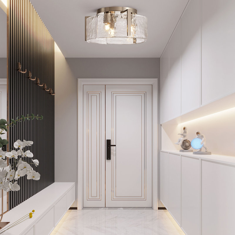 Plafonnier encastré 3 lumières Laia, Nickel