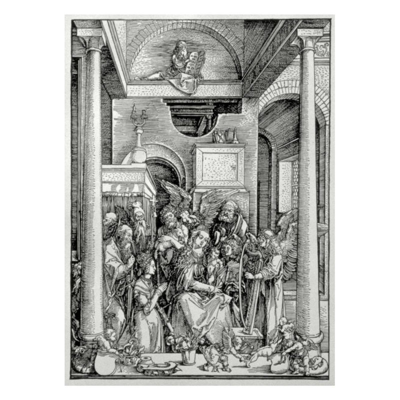 La Vierge et l'enfant avec les saints par Albrecht Dürer - Estampe numérique, H 28 po x l 22 po