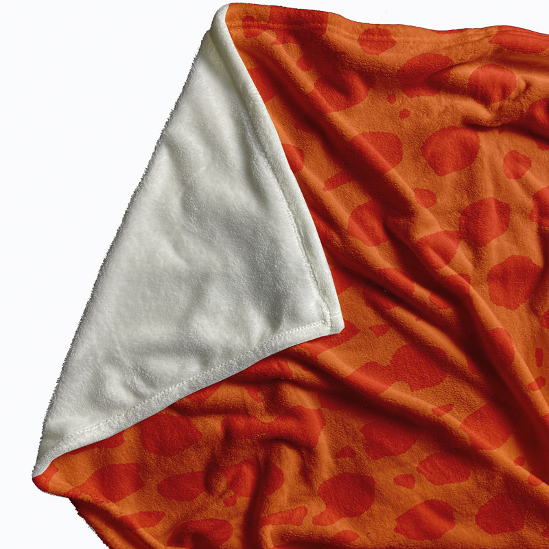 Couverture polaire à motif léopard, L 30 po x L 40 po, Orange