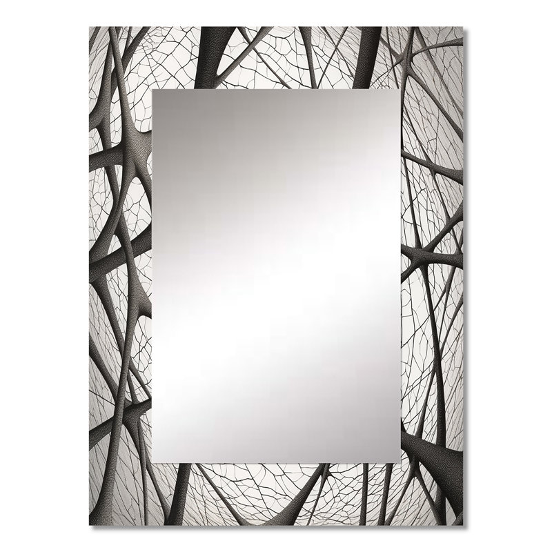 Minimalist Black and White IX - Modern Rectangular Wall Mirror, 32 po x 24 po