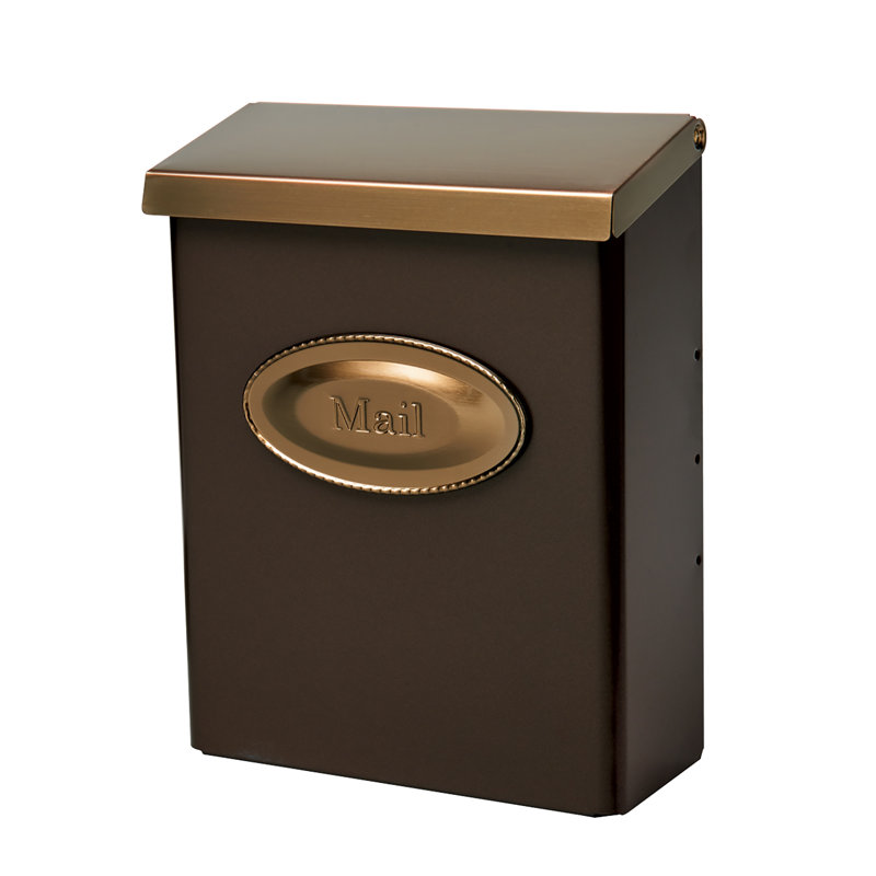 Designer Vertical Wall-Mount Locking Mailbox, Venetian Bronze