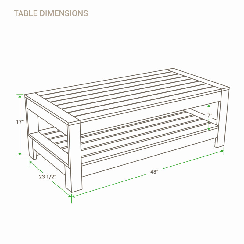 Table basse d'extérieur en teck Bogota