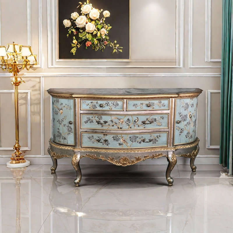 Buffet demi-rond sculpté de style européen
