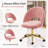 Armless Adjustable Height Swivel Upholstered Task Chair with Casters-110136519