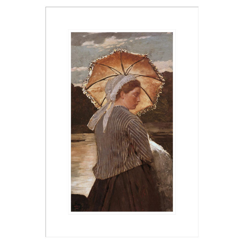 «Woman with Parasol» par Winslow Homer, impression giclée encadrée, H 21,75 po x l 14,83 po