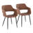 Margarite Contemporary Dining/Accent Chair In Black Metal And Grey Faux Leather By Lumisource - Set Of 2-197952891-197952892