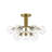 9-Light Textured Glass Tiered Semi-Flush Mount-858022877
