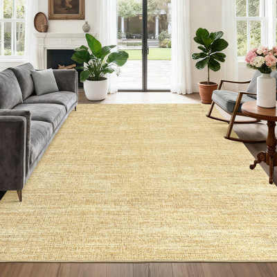 Tapis de salle à manger de couleur unie lavable à la machine pour le salon