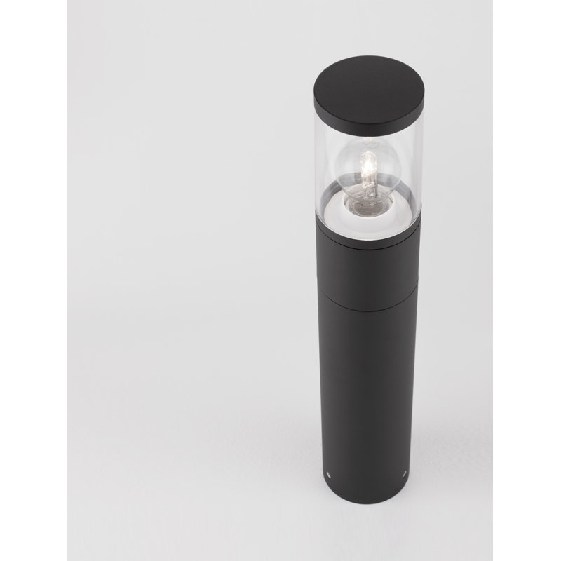 Black Metal Bollard Light, 50cm H x 9cm W x 9cm D